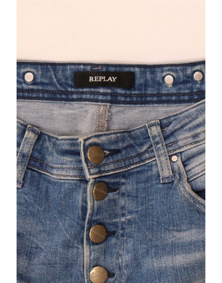 Replay blugi skinny distressed pentru femei W29 L30 albastru