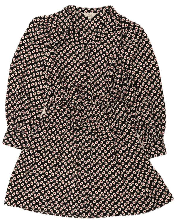 Rochie cămașă pentru femei Marks & Spencer UK 14, mare, negru, poliester geometric