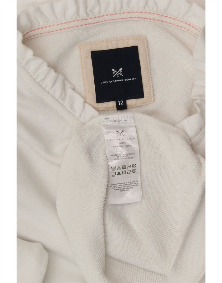 CREW CLOTHING Hanorac pentru femei Pulover UK 12 Bumbac alb mediu