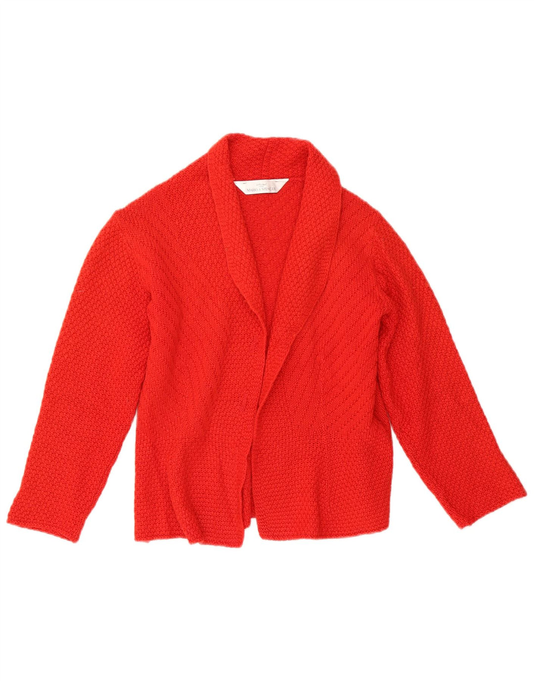 Pulover cardigan deschis pentru femei Marks & Spencer UK 10 Lână roșie mică