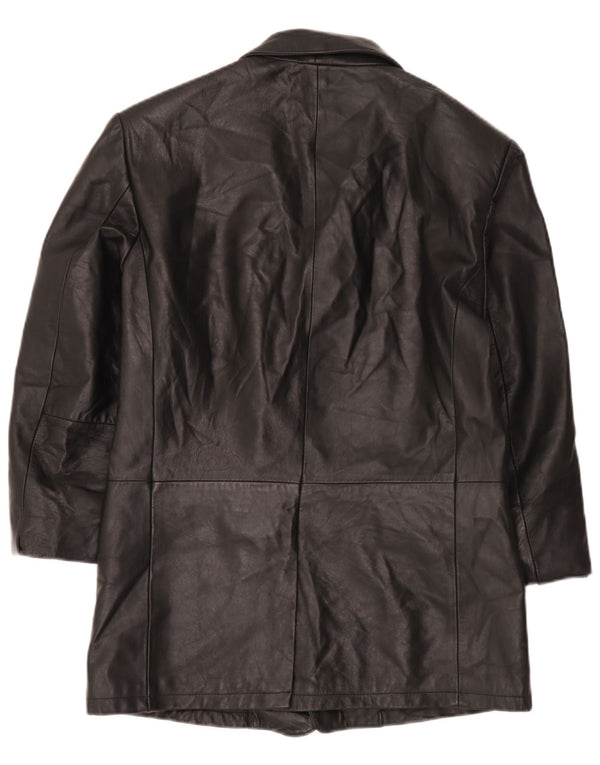 Jachetă vintage pentru bărbați din piele cu 3 nasturi IT 52 XL din piele neagră