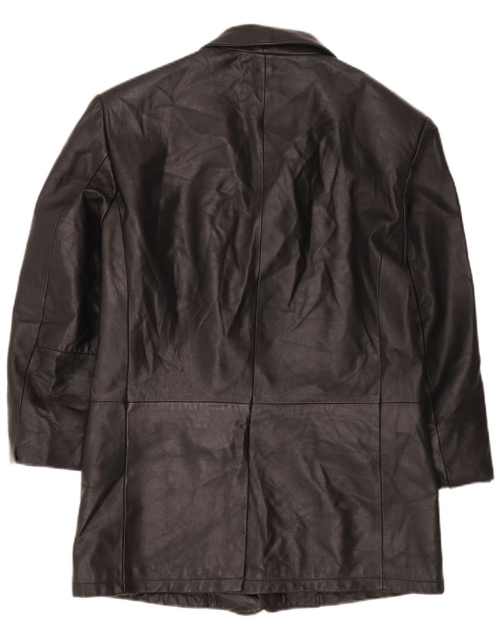 Jachetă vintage pentru bărbați din piele cu 3 nasturi IT 52 XL din piele neagră