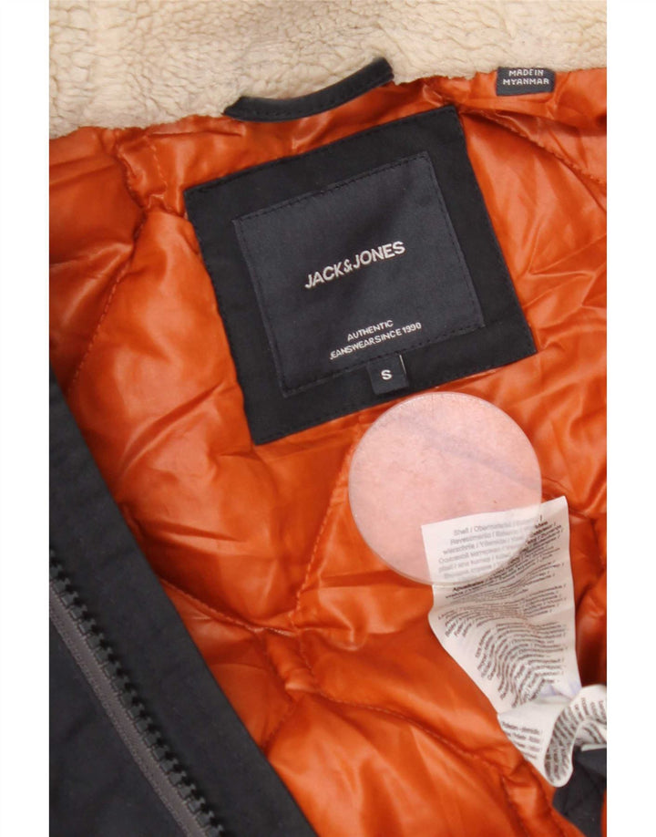 Jack & Jones Jachetă Parka cu glugă pentru bărbați UK 36 Poliester bleumarin mic