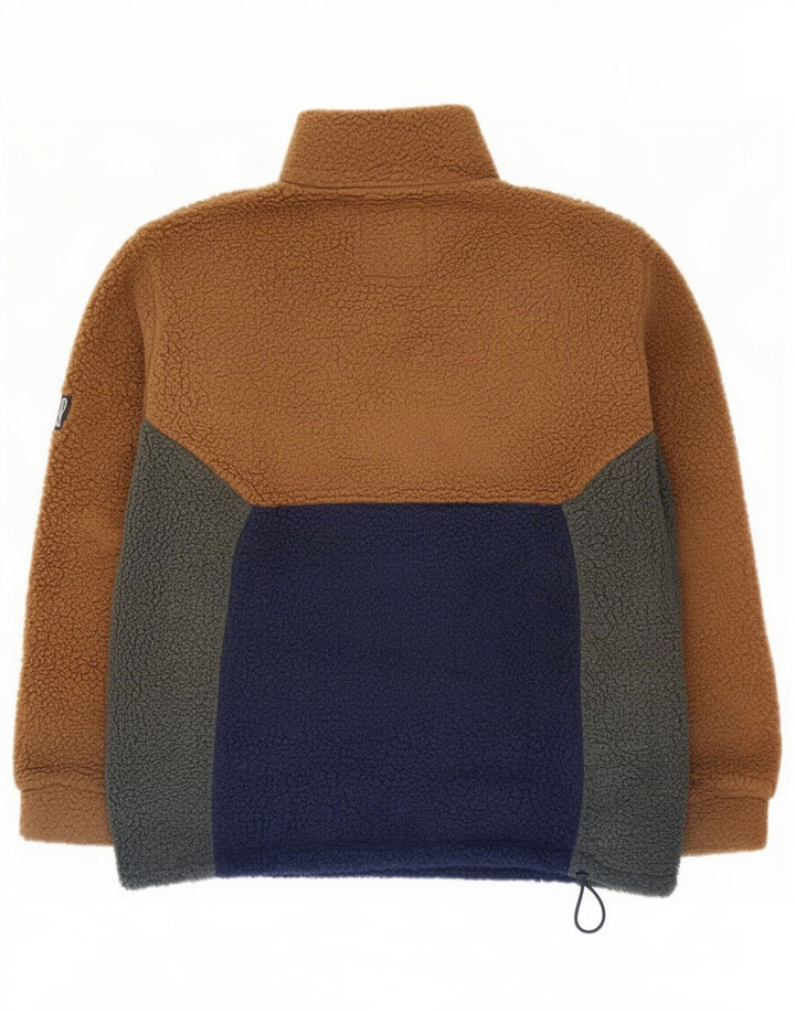 Pulover pentru bărbați Cape Horn, cu fermoar și gât, fleece, mediu, bleumarin, color block