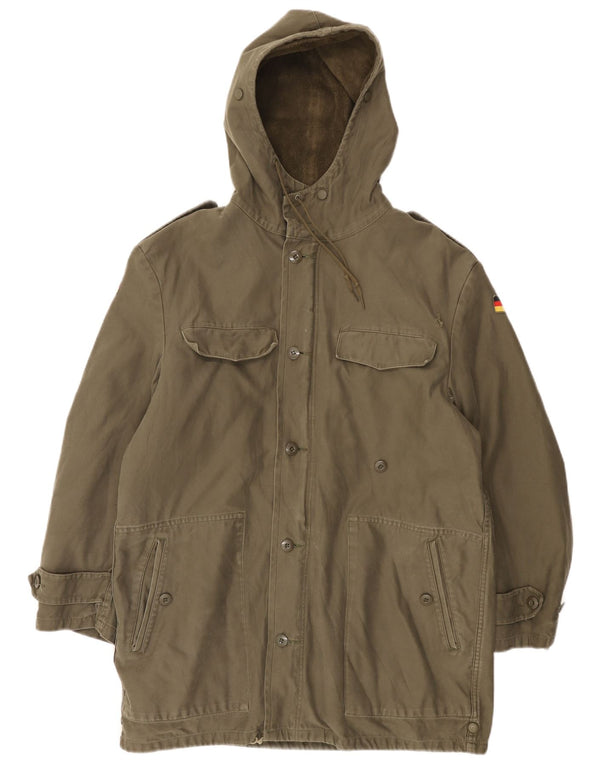 Jachetă parka militară cu glugă vintage pentru bărbați din Germania UK 38 kaki mediu