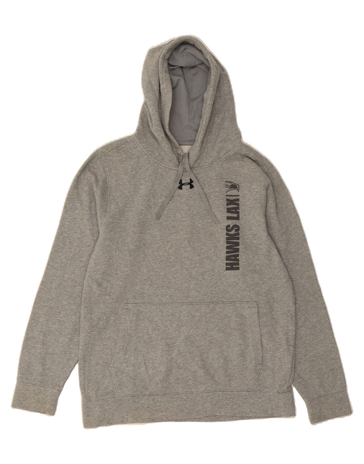 UNDER ARMOUR Mens Graphic Hoodie Jumper Small Grey Cotton Vintage Under Armour and Second-Hand Under Armour from Messina Hembry 