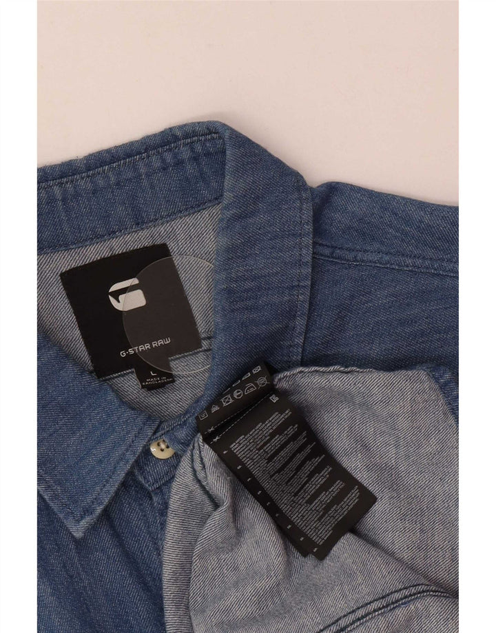 Cămașă G-Star pentru bărbați din denim, mare, albastru, bumbac