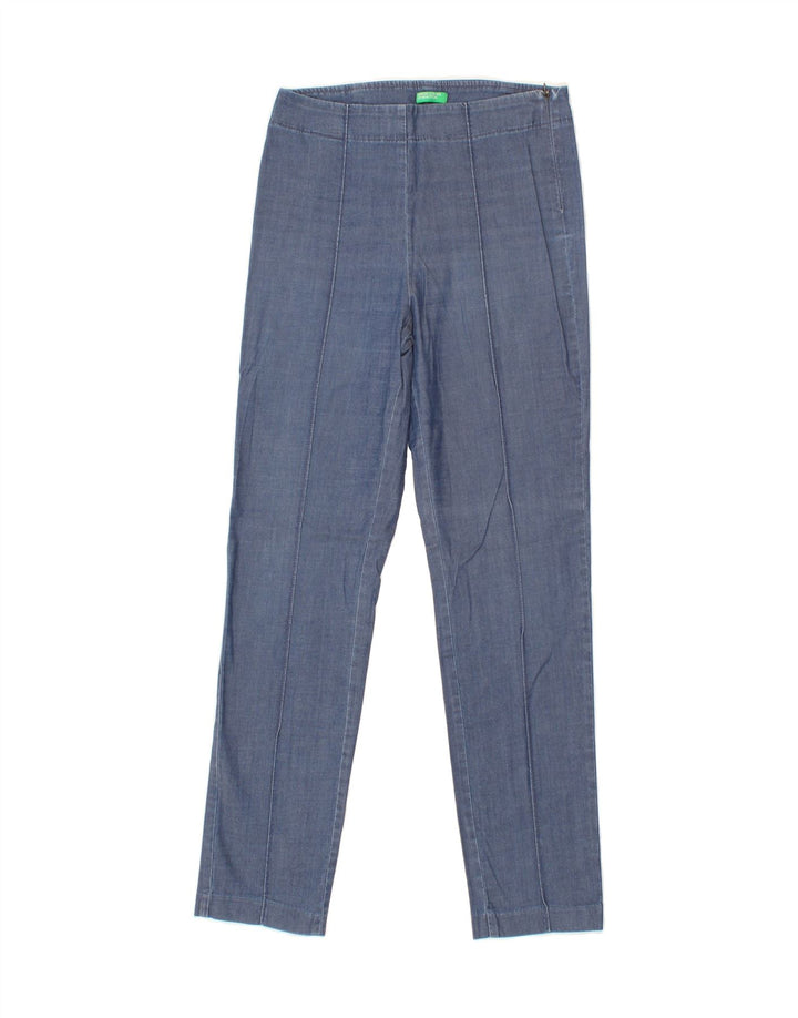 BENETTON Womens Slim Casual Trousers W26 L28  Blue Vintage Benetton and Second-Hand Benetton from Messina Hembry 