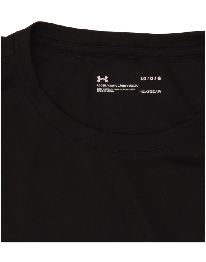 UNDER ARMOUR Femei Heat Gear Tricou Top UK 16 Large Black