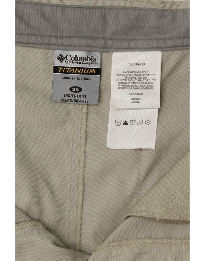 Pantaloni scurți cargo Columbia pentru bărbați W34 Large, gri din nailon