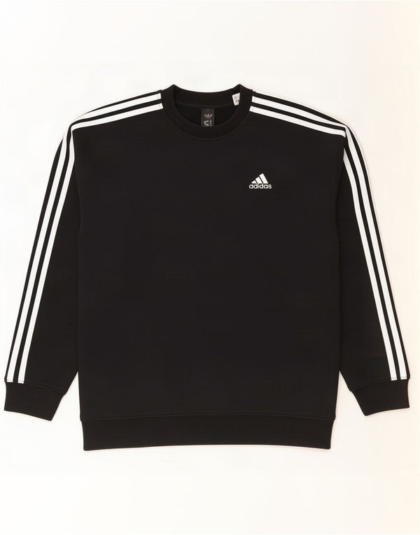 Pulover adidas supradimensionat pentru femei UK 12/14 bumbac mediu negru