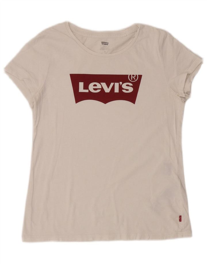 Tricou grafic Levi's pentru femei Top UK 14 Medium White Bumbac