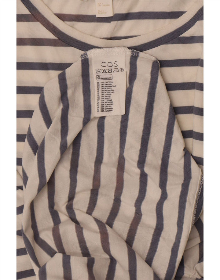 COS Tricou pentru bărbați Top mare din bumbac cu dungi albe