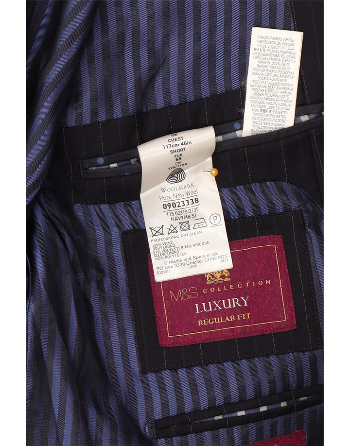 Marks & Spencer jachetă pentru bărbați cu 2 nasturi EU 56 3XL bleumarin cu dungi