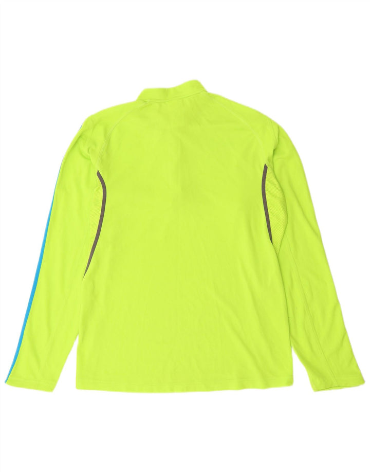 Trening ADIDAS pentru bărbați, cu fermoar și gât, din poliester verde mediu
