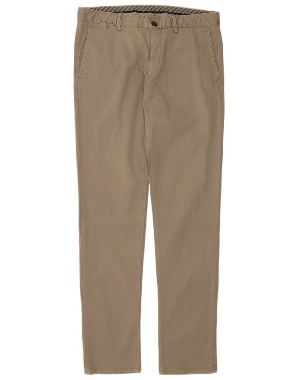 Massimo Dutti Mens Slim Fit Chino Trousers EU 42 Large W32 L34 Beige