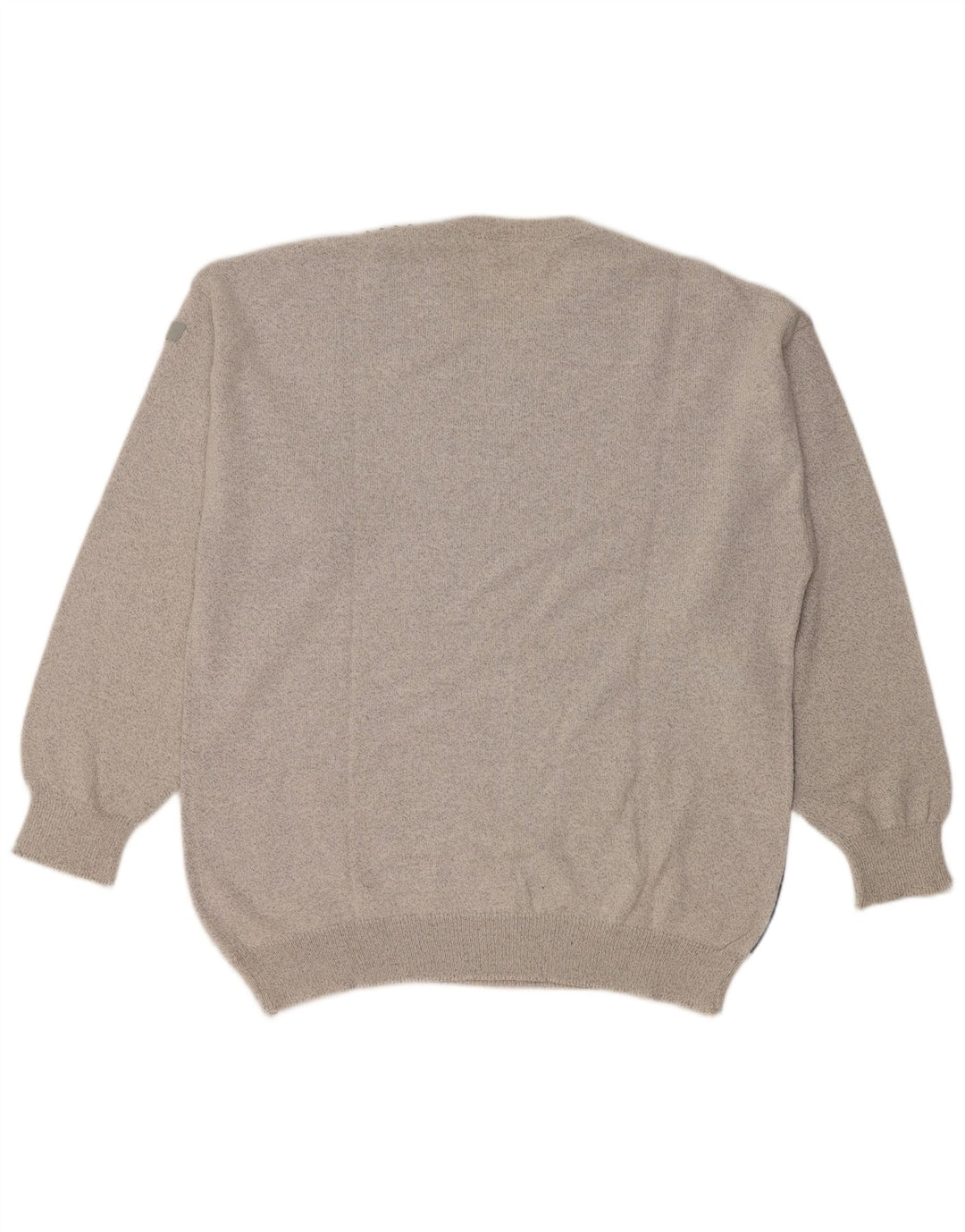 Pulover vintage pentru bărbați cu gât roșu, mare, gri Colorblock