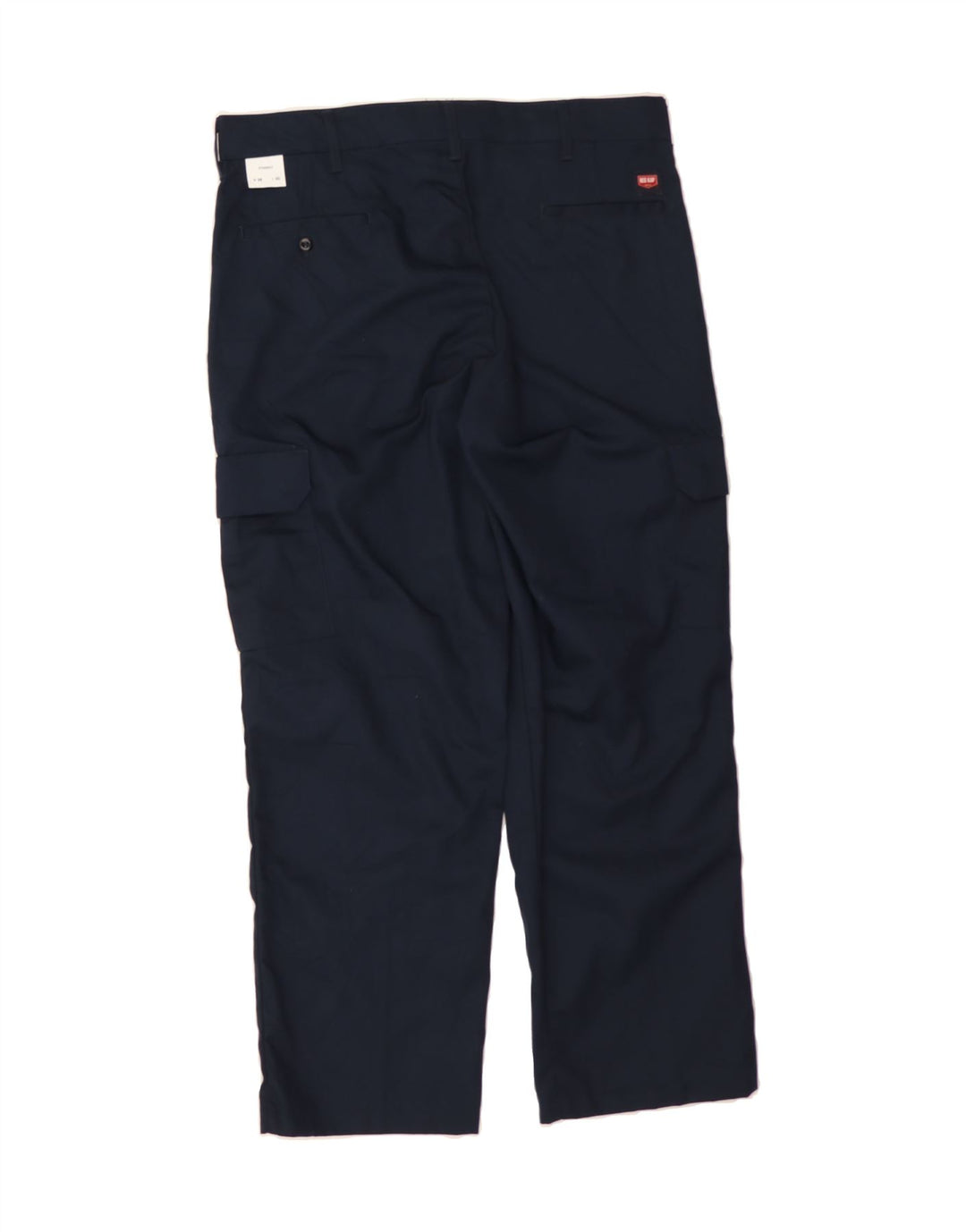 VINTAGE Mens Straight Cargo Trousers W36 L30 Navy Blue Polyester Vintage Vintage and Second-Hand Vintage from Messina Hembry 