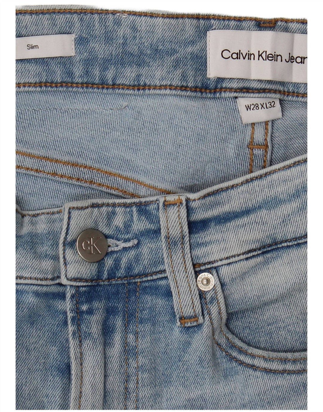 Blugi slim pentru bărbați CALVIN KLEIN W28 L32 Bumbac albastru