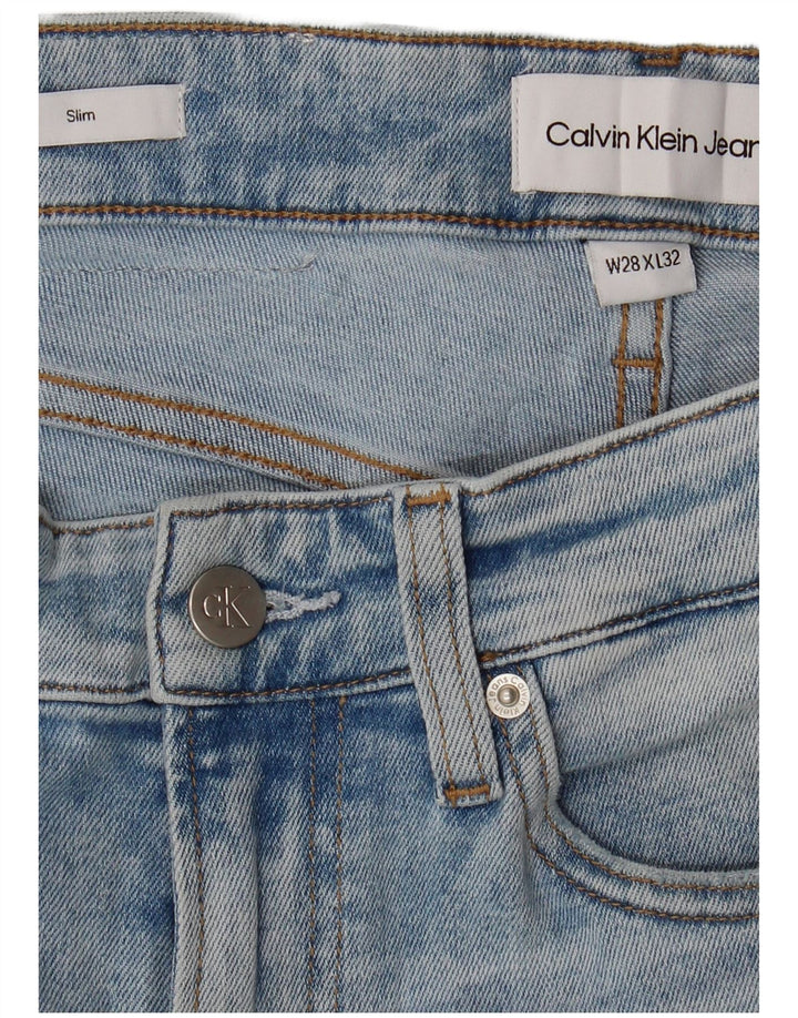 Blugi slim pentru bărbați CALVIN KLEIN W28 L32 Bumbac albastru