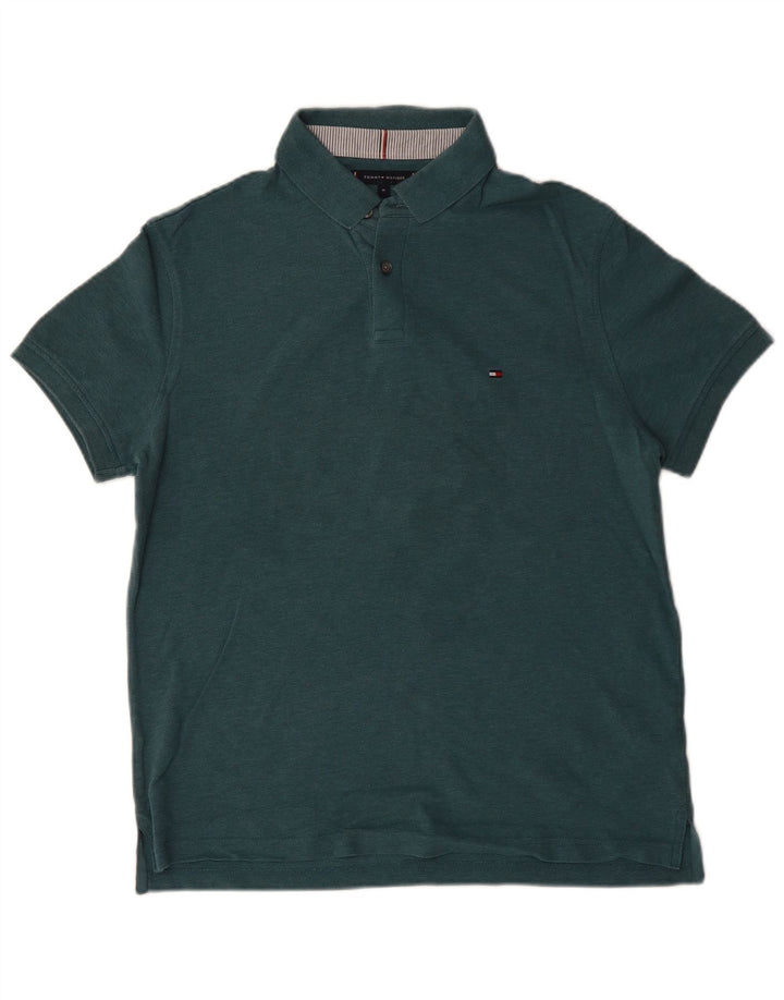 Tricou polo Tommy Hilfiger pentru bărbați, bumbac albastru mediu