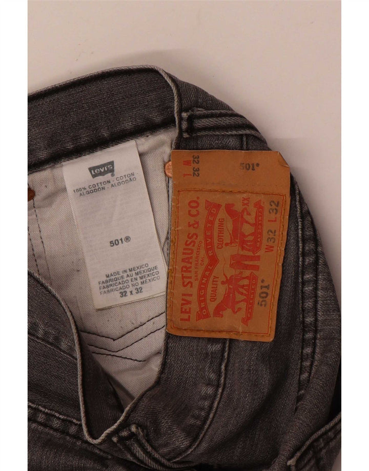 Blugi 501 drepti pentru bărbați Levi's W32 L32 bumbac gri