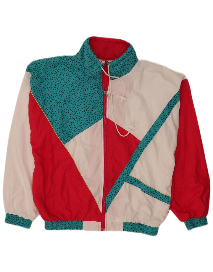 Jachetă vintage pentru bărbați, UK 38, mediu alb, poliester color bloc