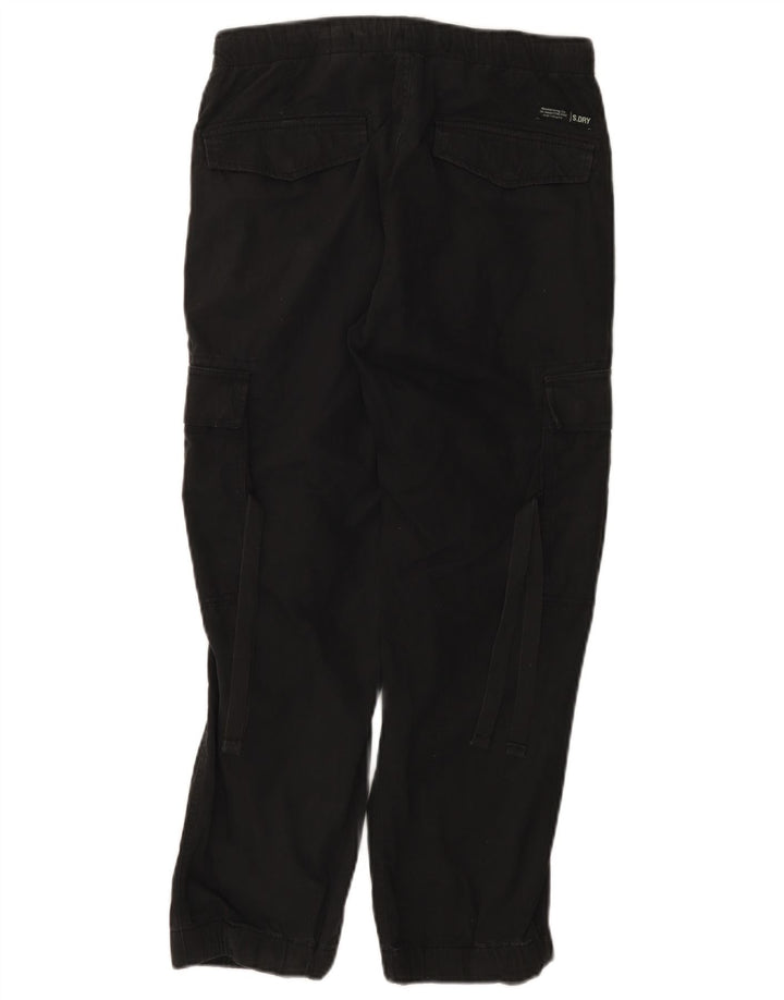 Pantaloni cargo drepti pentru femei Superdry W26 L25 bumbac negru