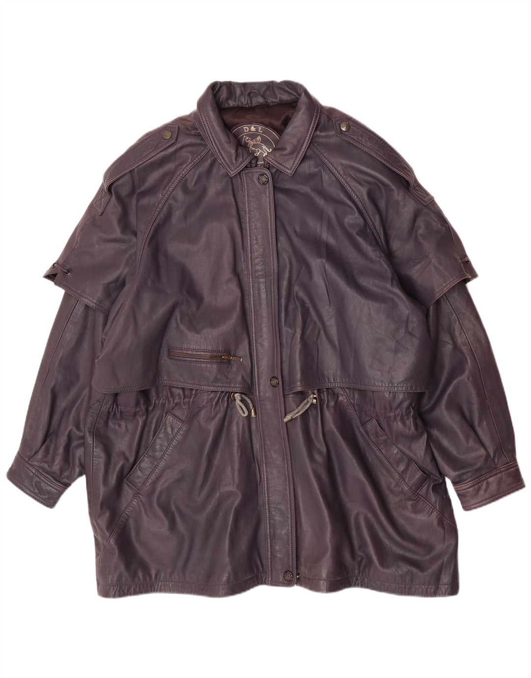 Palton din piele vintage pentru femei UK 20 2XL violet