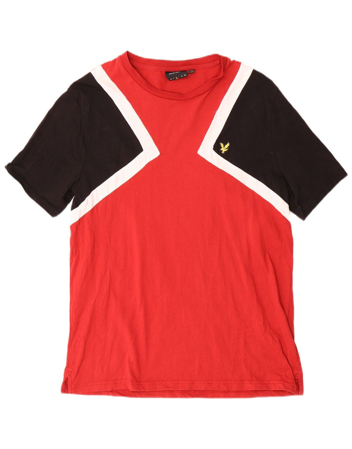 Tricou pentru bărbați Lyle & Scott Top, roșu mediu, bumbac color bloc