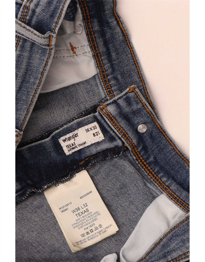 Blugi drepti pentru bărbați Wrangler W36 L32 Bumbac albastru