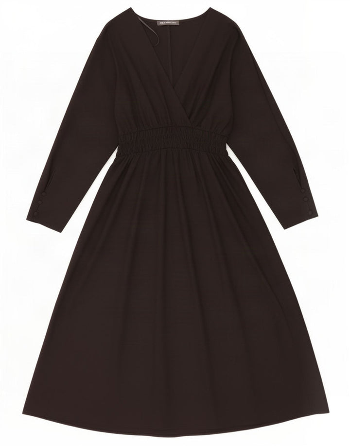 Rochie Maxi pentru femei Zara cu maneci 3/4 UK 14 Poliester mediu negru