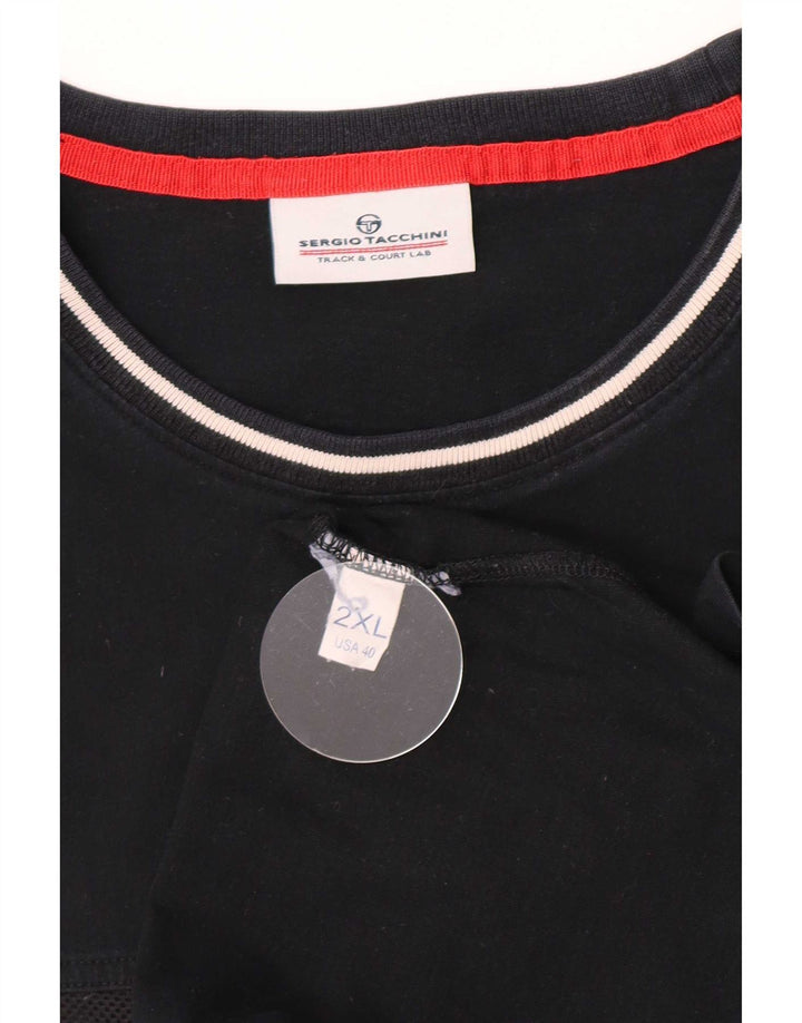 Tricou grafic pentru bărbați Sergio Tacchini Top 2XL Negru