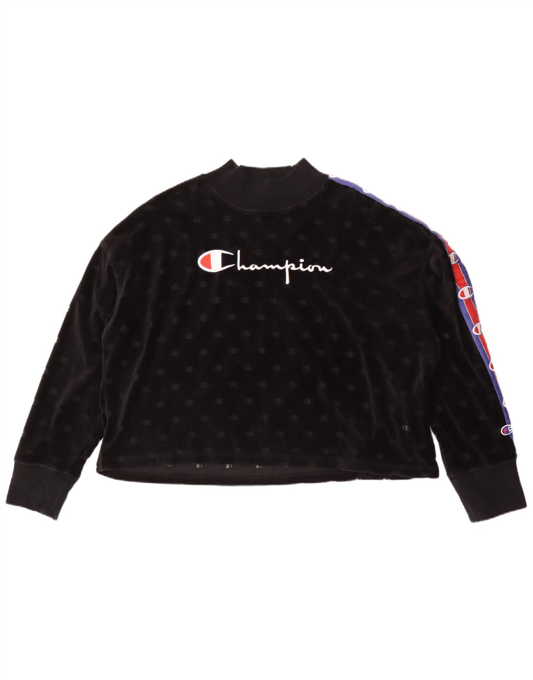 Pulover cu grafic pentru femei Champion UK 14 Medium Black Colorblock