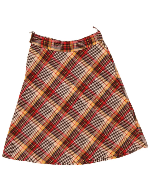 Fusta A-Line pentru Damă Vintage W30 Maro Mediu Check