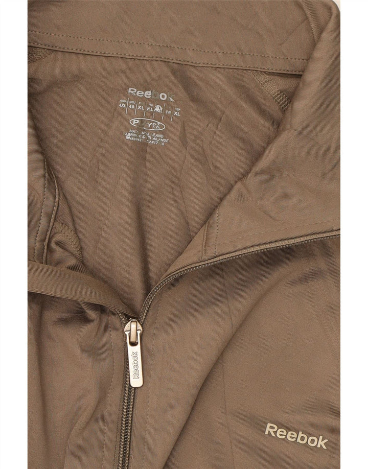 REEBOK Womens Tracksuit Top Jacket UK 16 Large Brown Polyester Vintage Reebok and Second-Hand Reebok from Messina Hembry 