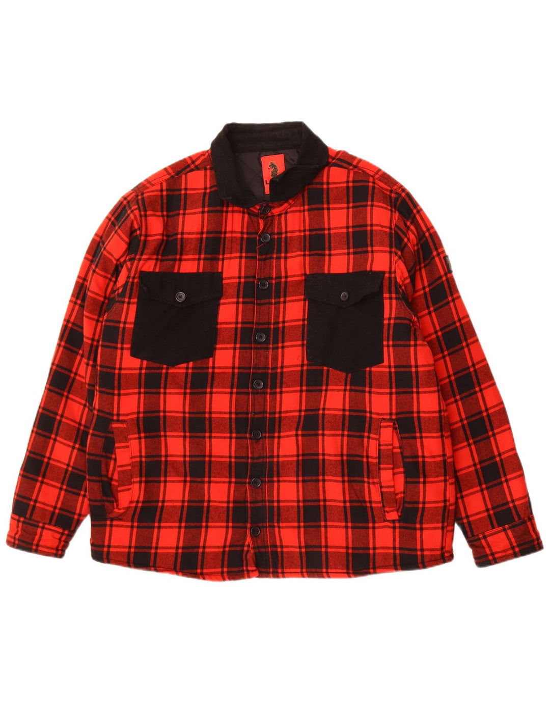 Cămașă Luke 1977 Lumberjack Flannel pentru bărbați, XL, nailon cu carouri roșii