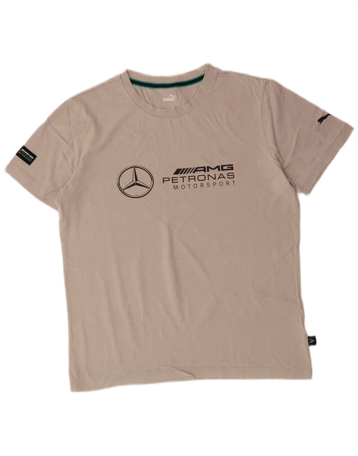 Tricou grafic PUMA pentru bărbați Top mic, gri bumbac