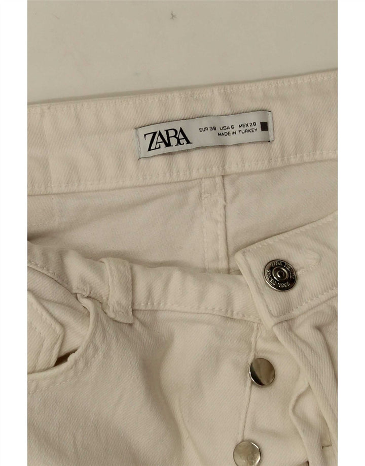Blugi Drepți Femei Zara EU 38 Mici L28 L26 Alb