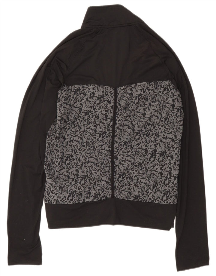 Jachetă de top pentru trening Adidas pentru femei cu model abstract, UK 10 Small Black