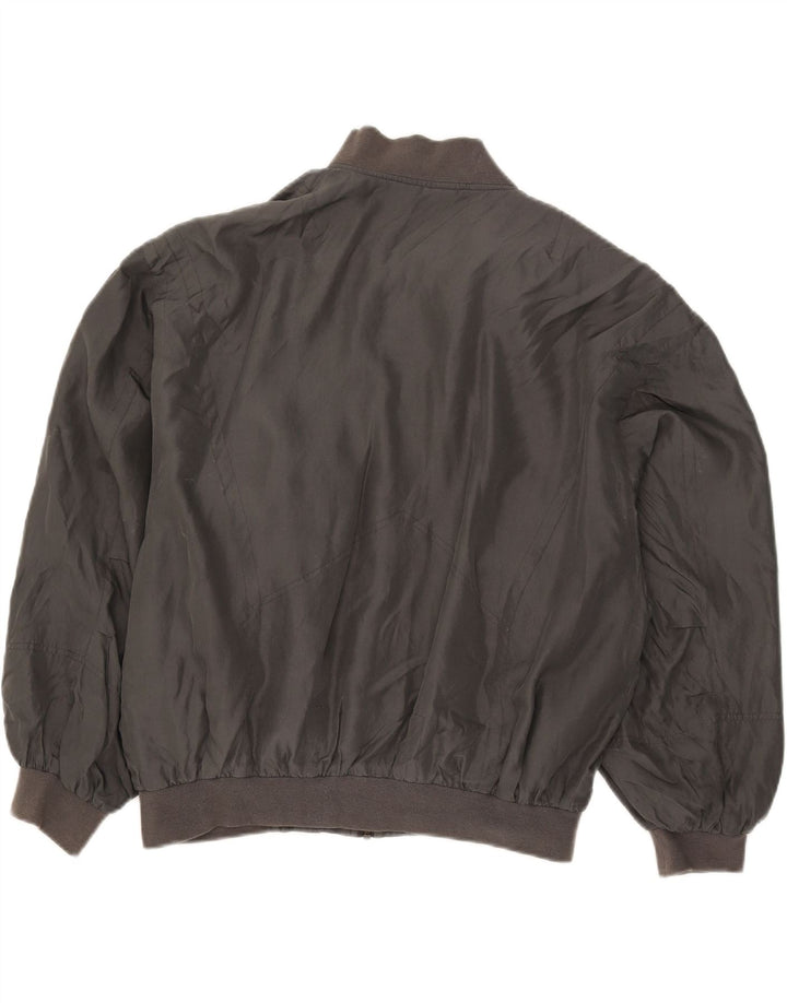 Bomber vintage pentru bărbați UK 38, mătase, gri mediu