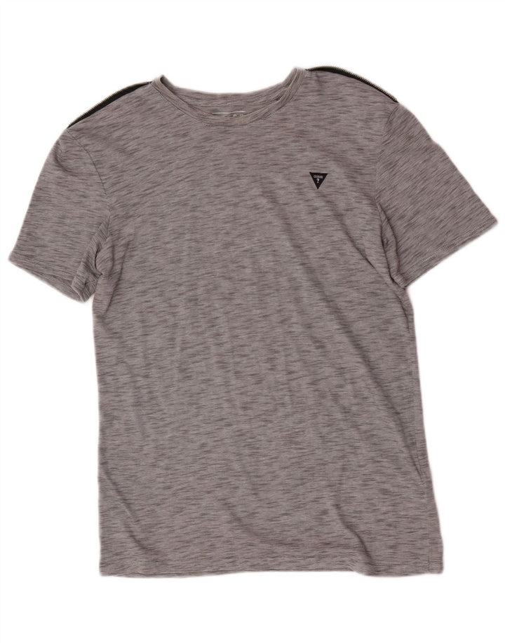 Tricou Guess pentru bărbați Top mare, gri, poliester cu pături