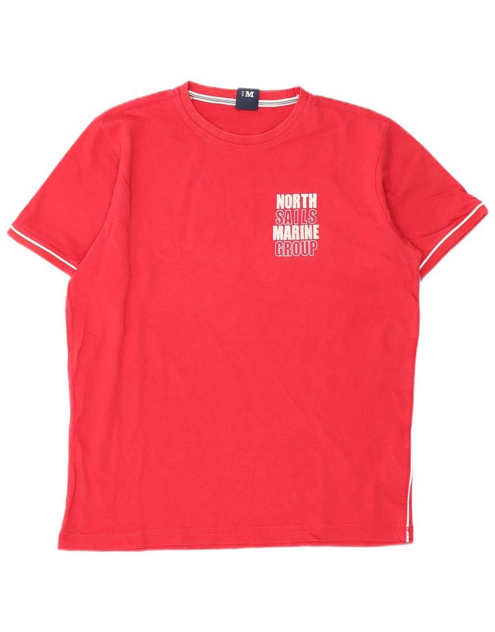 Tricou grafic North Sails pentru bărbați Top din bumbac roșu mediu