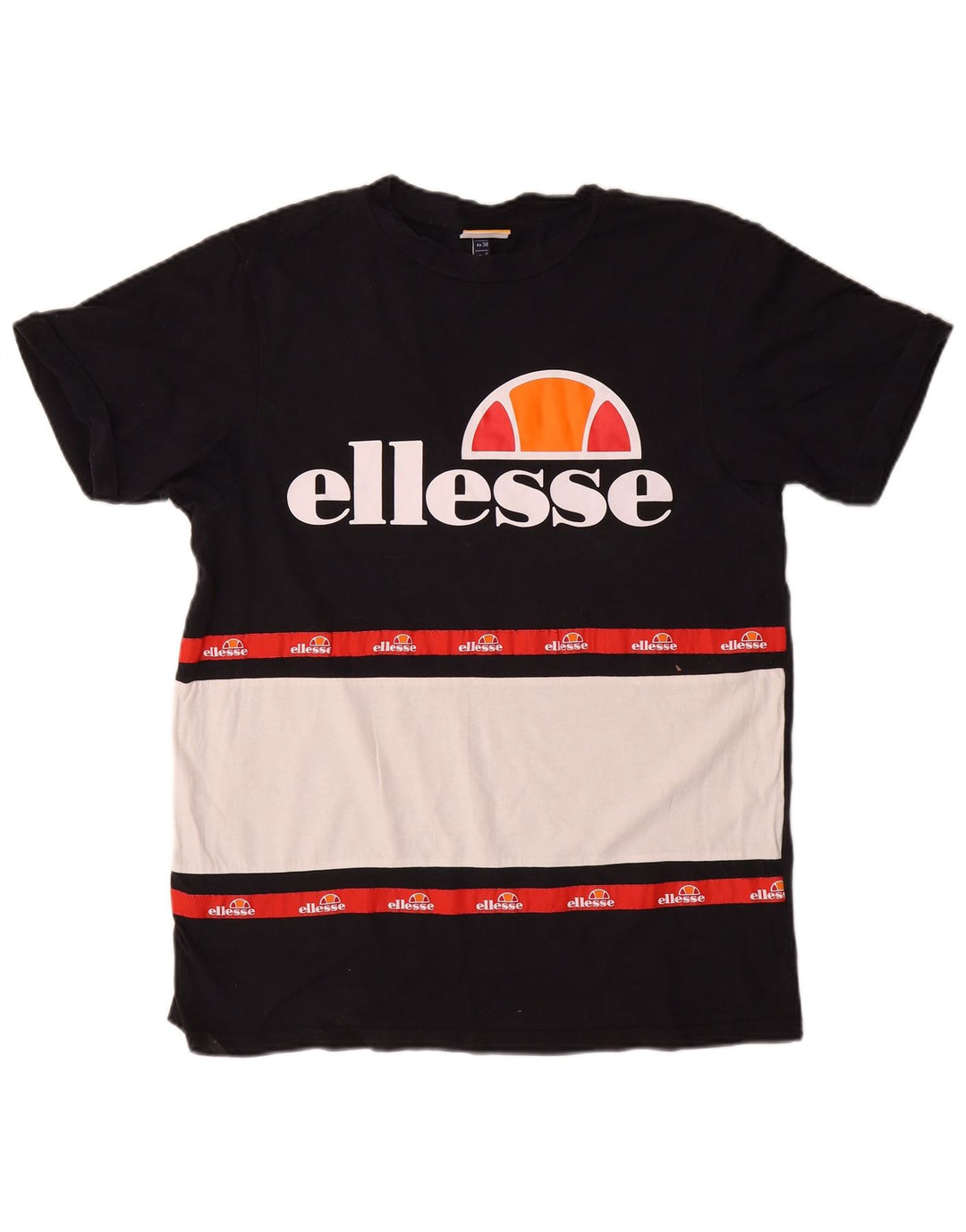Tricou grafic pentru femei ELLESSE Top UK 10 mic, negru, bumbac color bloc