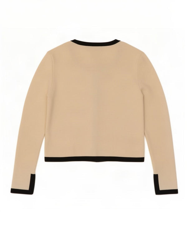 Pulover cardigan crop Zara pentru femei UK 12 Medium White Colorblock