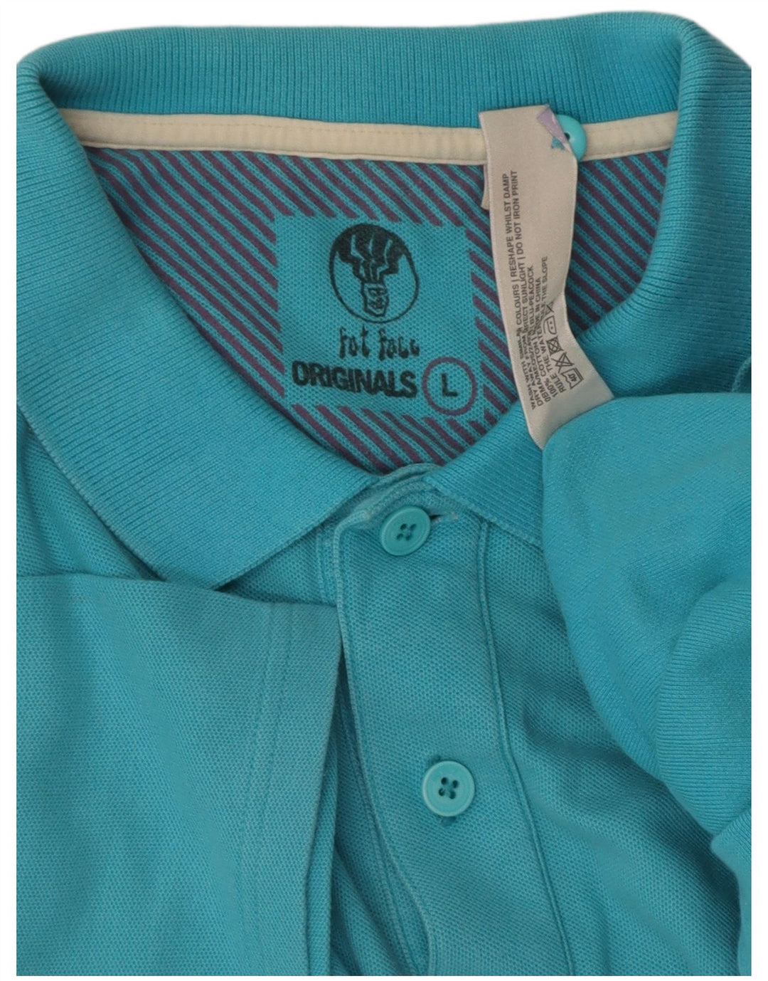 FAT FACE Mens Polo Shirt Large Blue Cotton