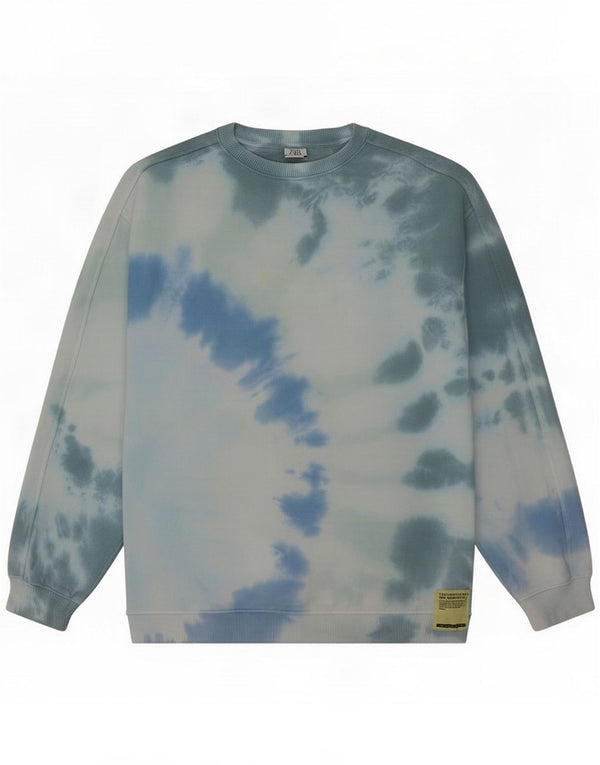 Zara Fete Pulover Pulover 13-14 ani Blue Tie Dye Bumbac