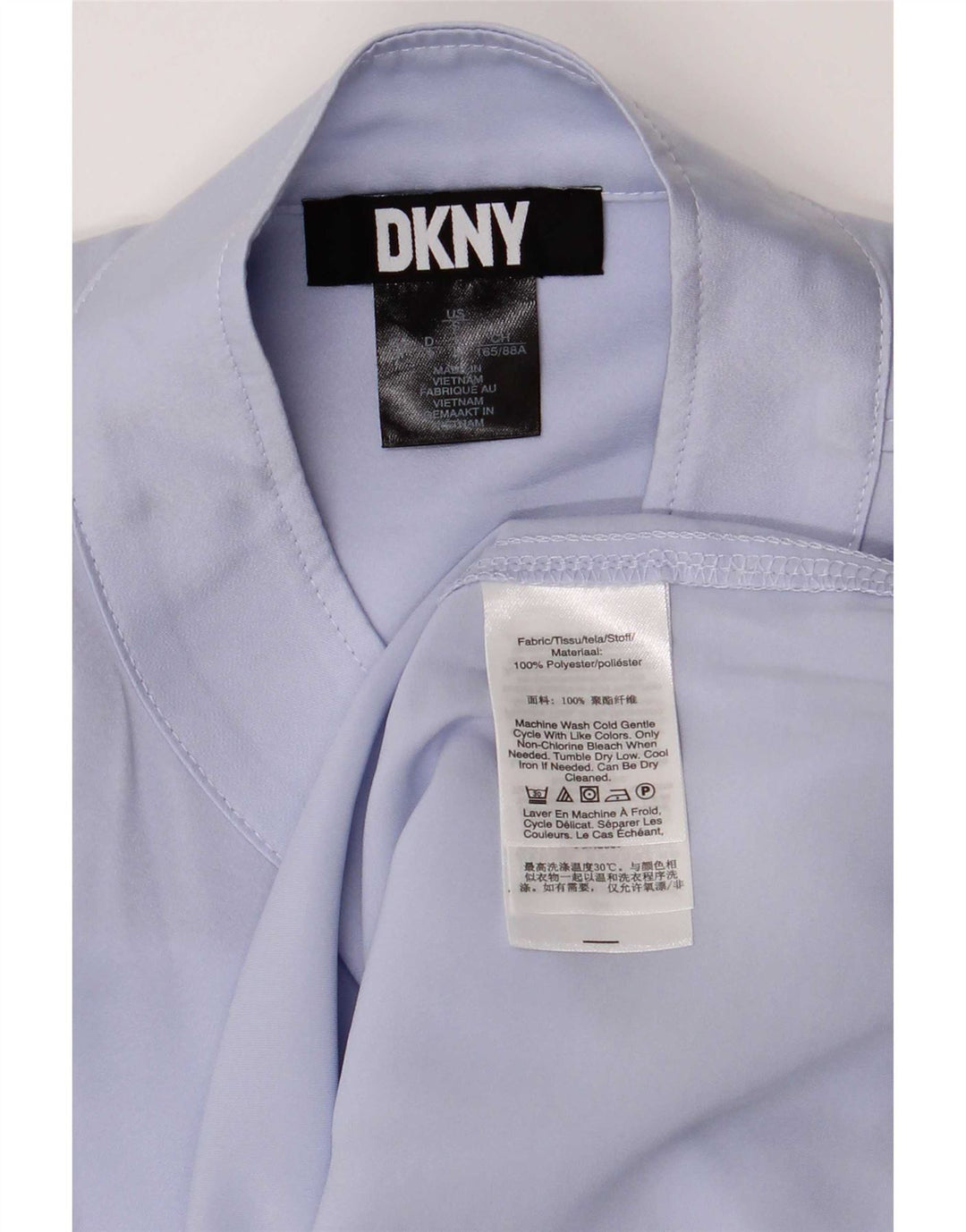 Bluză cămașă supradimensionată pentru femei Dkny, mânecă jumătate, UK 8, poliester liliac mic