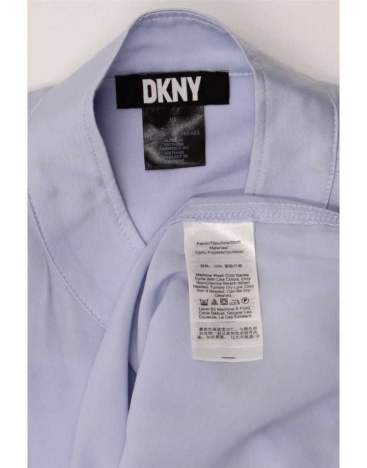 Bluză cămașă supradimensionată pentru femei Dkny, mânecă jumătate, UK 8, poliester liliac mic