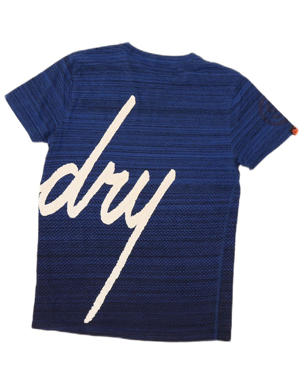 Tricou cu grafic normal Superdry pentru bărbați Top din bumbac cu dungi albastre medii